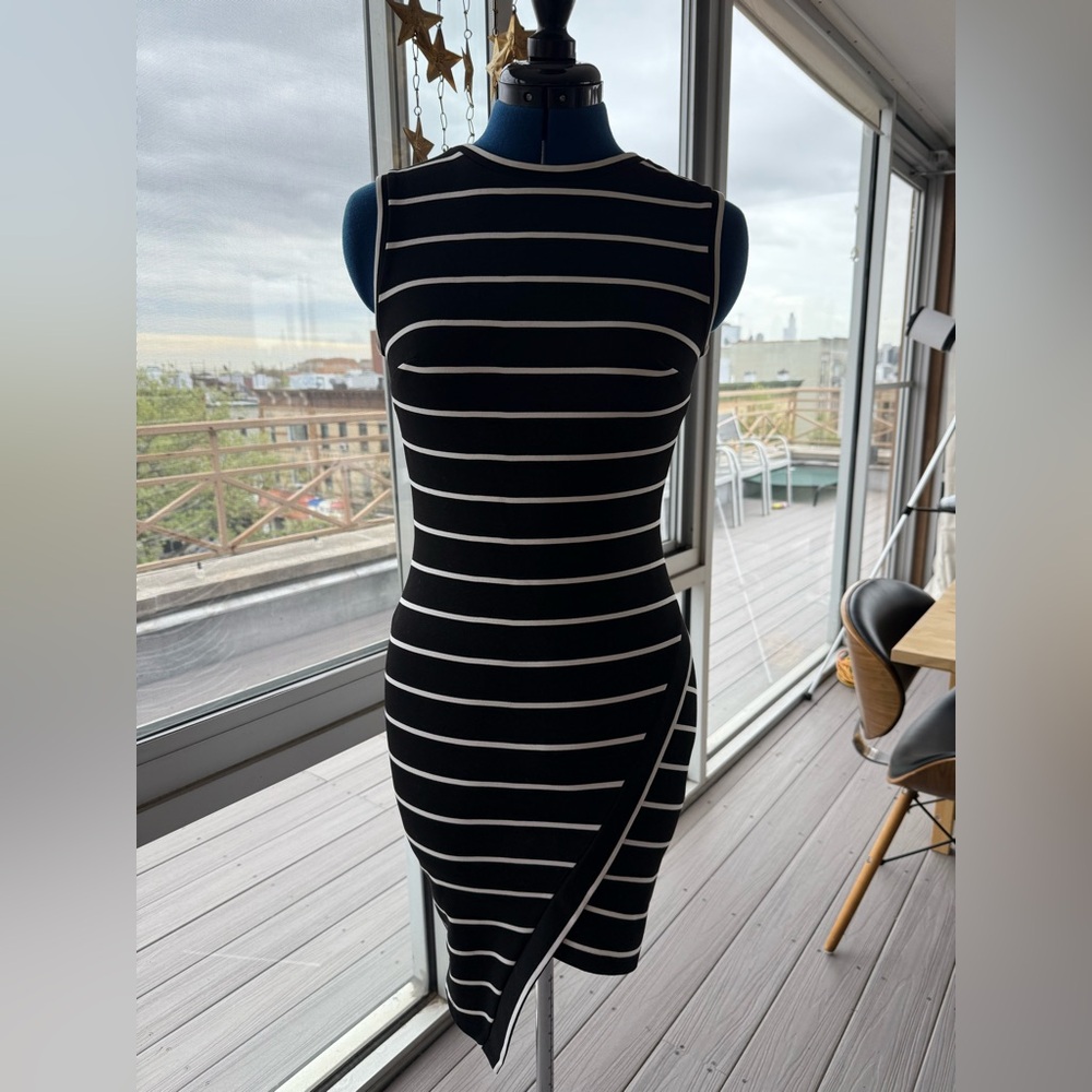 Bec & Bridge Black and White Asymmetrical Bodycon Dress